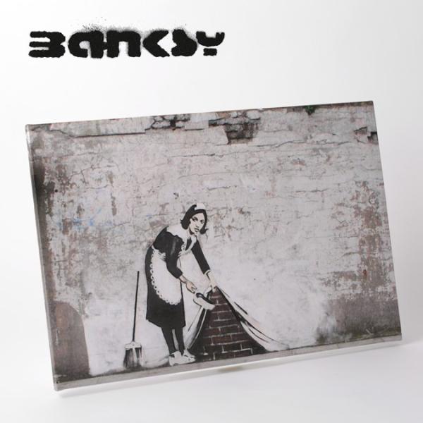 BANKSY CANVAS ART �o���N�V�[ �L�����o�X�A�[�g 60cm × 40cm Maid Sweeping
