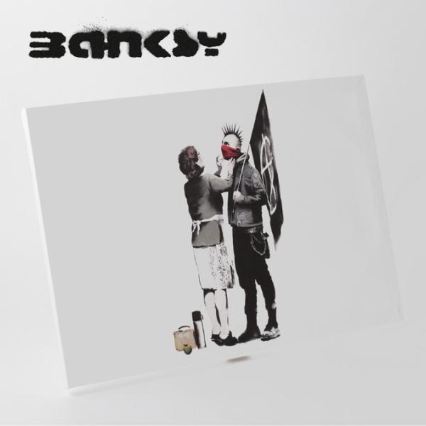 BANKSY CANVAS ART oNV[ LoXA[g 60cm × 40cm Punk Mum