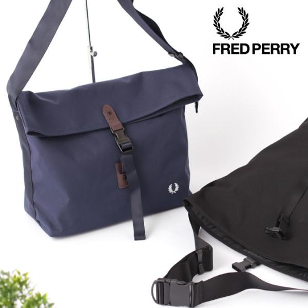 FRED PERRY フレッドペリー ショルダーバッグ ブラック FRED PERRY フレッドペリー メンズ ショルダーバッグ 45×38×18cm