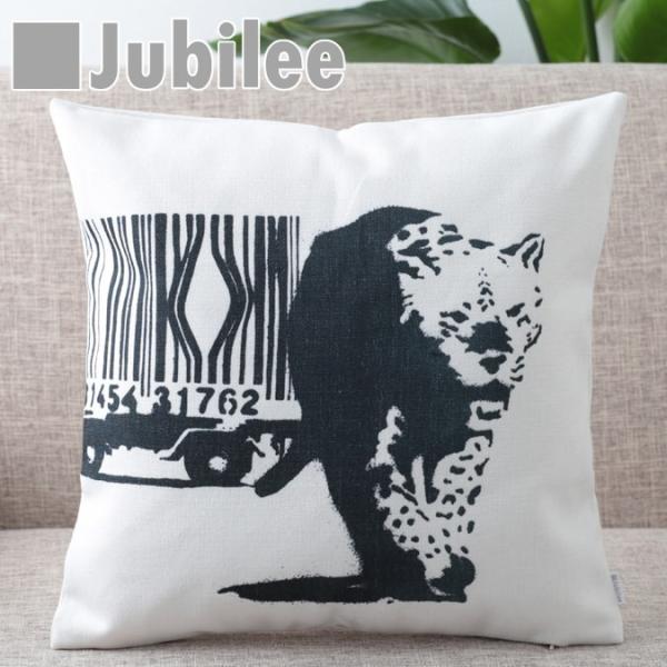 �o���N�V�[ �N�b�V�����J�o�[ 45×45cm Tiger Barcode Jubilee London