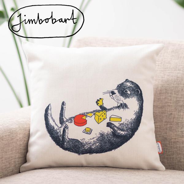 �W���{�o�[�g �N�b�V�����J�o�[ Jimbobart �J���E�\ Otter �p�� �f�U�C�� 45×45cm �A�j�}�� ���l�� �V�R�̖��ŏo�����n���h���C�h ���� �C�M���X
