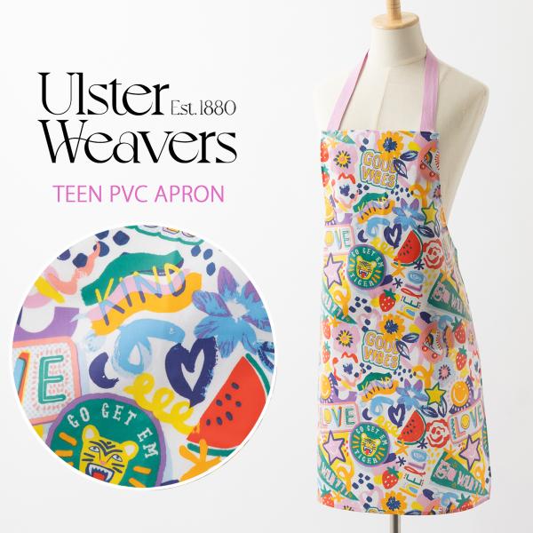 【エプロン アルスターウィーバーズ Ulster Weavers 】 英国王室御用達 PVC Apron Good Vibes コットン 撥水加工 前掛け  カフェ ティータイム
