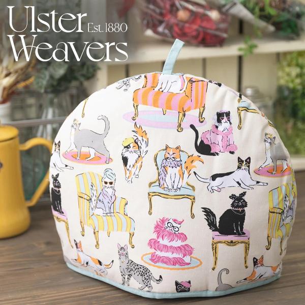 ティーポット カバー ティーコージー ティーコゼー 英国王室御用達 メーカー Ulster Weavers 猫柄 ピンク 保温