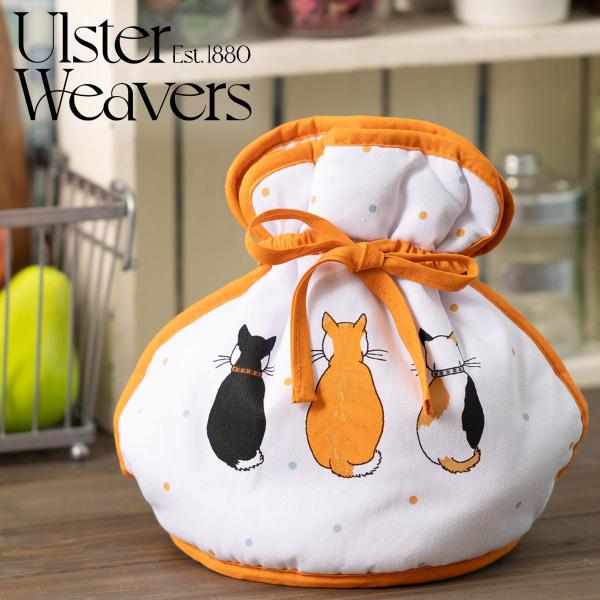 ティーポット カバー ティーコージー ティーコゼー マフティーコージー 英国王室御用達 Ulster Weavers アルスターウィーバーズ  Cats In Waiting 猫 オレンジ