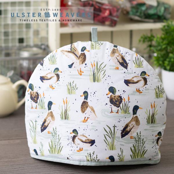 英国王室御用達 Ulster Weavers アルスターウィーバーズ ティーポット カバー ティーコージー ティーコゼーFARMHOUSE DUCKS カルガモ カモ ホワイト