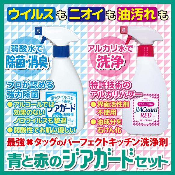 キッチン洗浄剤 青と赤のジアガードセット ウイルス ニオイ ...