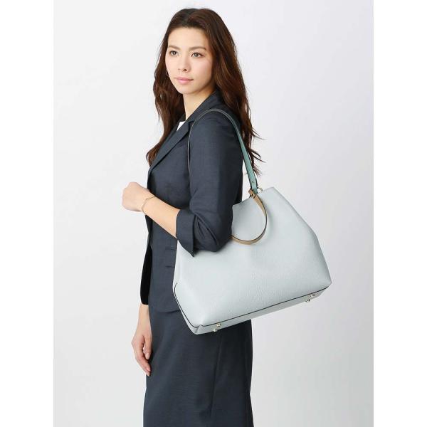 9sc138 Sx ザ スーツカンパニー店 サックスブルー ファッション バッグ レディース Carol トートバッグ J ポーチ付き 型押しレザー2wayトートバッグ J ポーチ付き