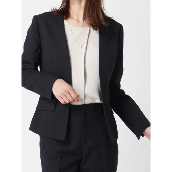 ✨未使用タグ付き✨Drawer シルク100% ショートジャケット ブラック SUIT SQUARE 【スーツスクエア】レディース ジャケット Vカラー