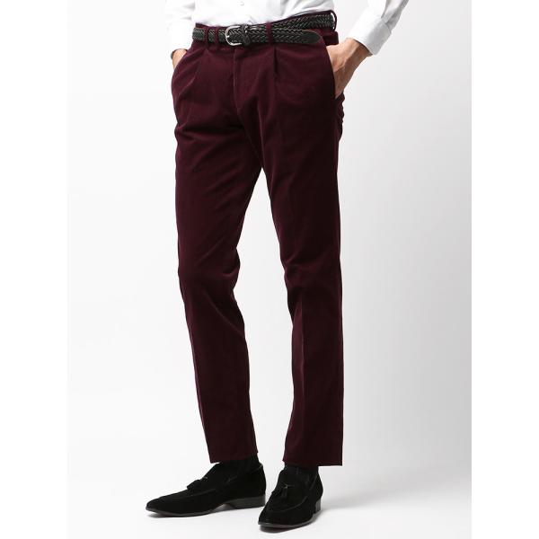 ビジネスパンツ メンズ 秋冬 Etonne コーデュロイタックテーパード