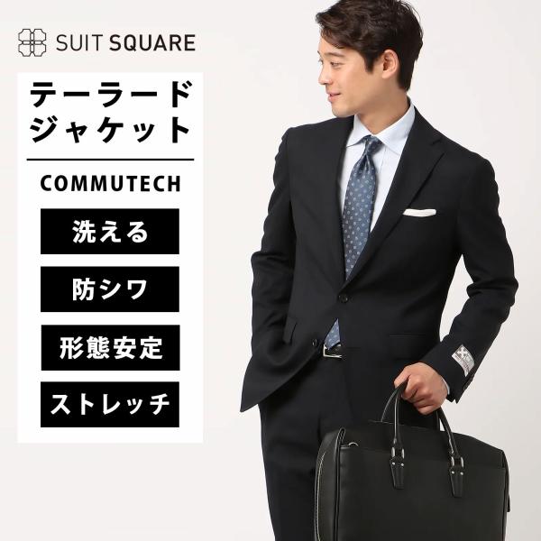 ネイビー　ダークブルー シングル スーツ 46 ネイビーブルー×ウィンドーペン シングルツーピース-大阪谷町店スーツ