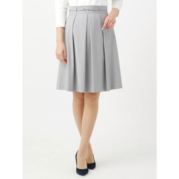スーツ レディース セットアップ 通年 ウォッシャブル ギャバストレッチ ベルト付きタックフレアスカート ライトグレー ザ スーツカンパニーpaypayモール店 通販 Paypayモール