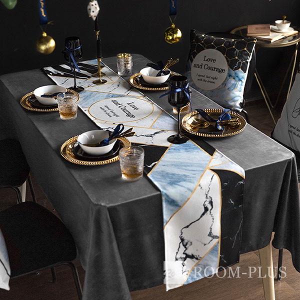テーブルランナー 送料無料 北欧 大理石柄 ブルー テーブルマット テーブルクロス ダイニングテーブル 30cm 160cm 180cm 0cm 2cm Table R0113 Table R0113 Doublequotation 通販 Yahoo ショッピング