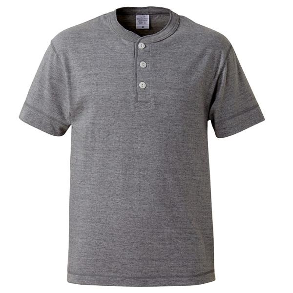 Tシャツ メンズ 半袖 ヘンリーネック 厚手 5.6オンス 無地