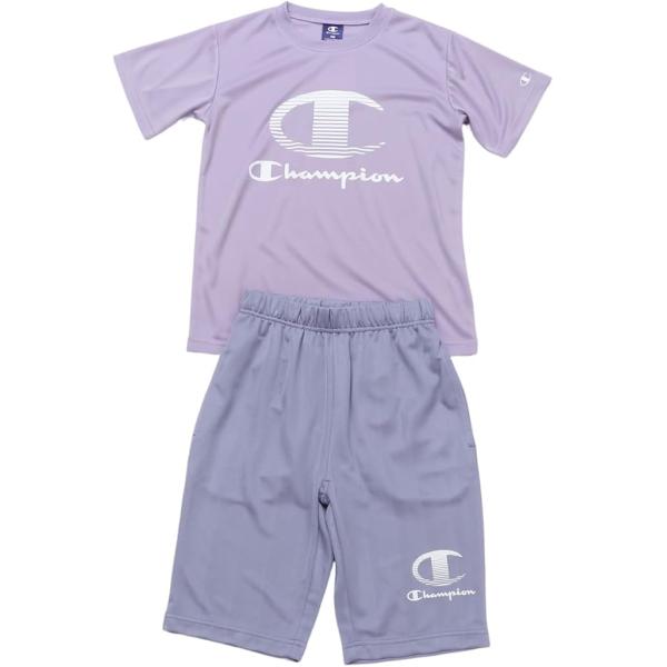 Champion　CK-BSW02　120　T-SHIRT AND SHORTS　225ラベンダー　セットアップ　スポーツウェア　Tシャツ　チャンピオン　ジュニア　キッズ　