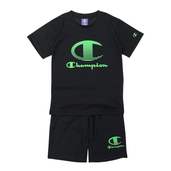 Champion　CK-BSW02　110　T-SHIRT AND SHORTS　090ブラック　セットアップ　スポーツウェア　Tシャツ　チャンピオン　ジュニア　キッズ　
