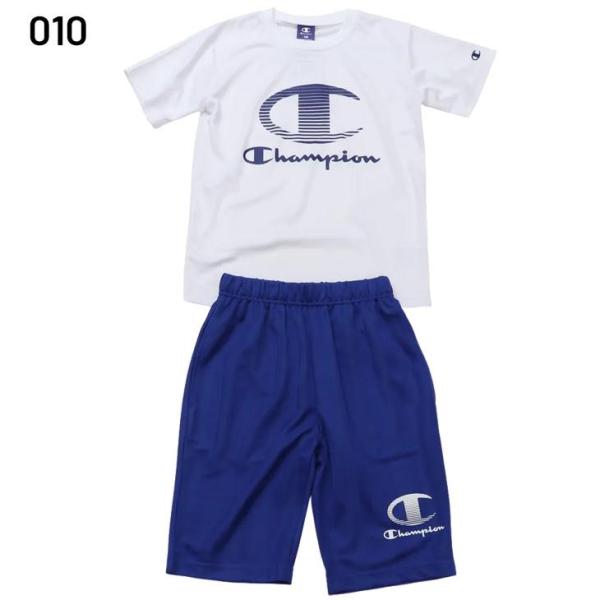 Champion　CK-BSW02　110　T-SHIRT AND SHORTS　010ホワイト　セットアップ　スポーツウェア　Tシャツ　チャンピオン　ジュニア　キッズ　