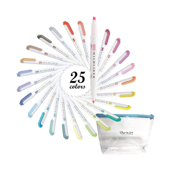 ゼブラ マイルドライナー 全25色セット ペンケース付き