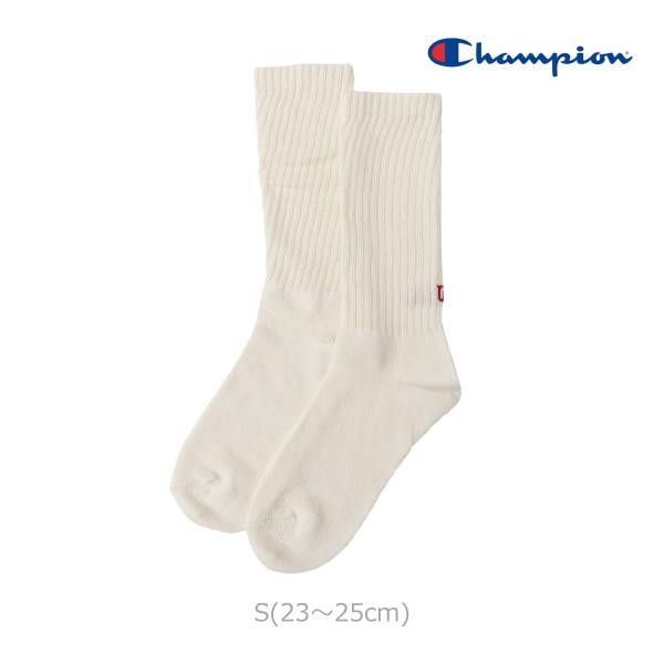 Champion チャンピオン シンプル ロゴ オフホワイト フルレングス丈 くつ下 ウィメンズ CWSAX004 Sサイズ