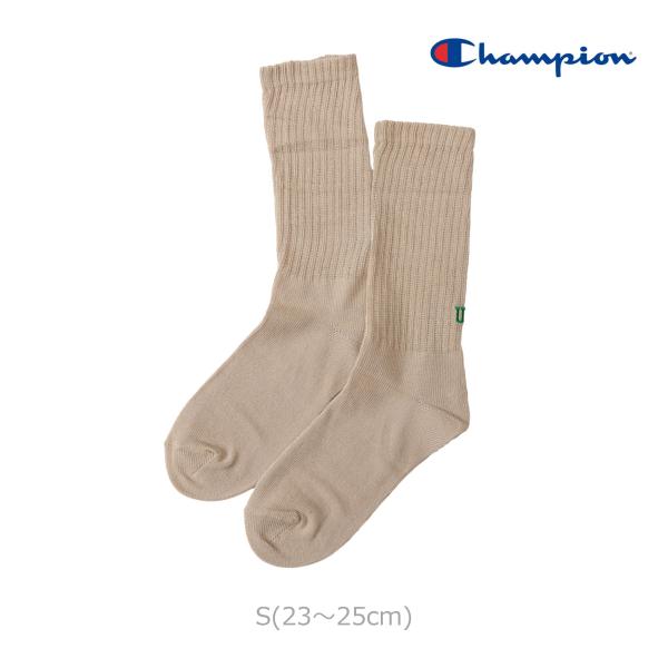 Champion チャンピオン シンプル ロゴ ベージュ フルレングス丈 くつ下 ウィメンズ CWSAX004 Sサイズ