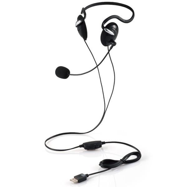 (2個セット)エレコム HS-NB03SUBK ヘッドホン ヘッドセット 無指向性 マイク付き USB接続 ステレオ 両耳 ネックバンド 軽量 (