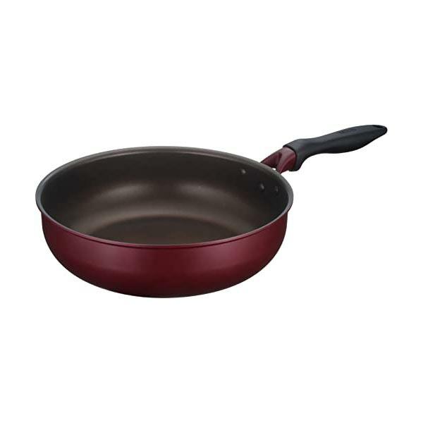 サーモス デュラブルシリーズ 炒め鍋 28cm レッド IH対応 KFH-028D R フライパン 深型フライパン キッチン デュラブル 調理道具
