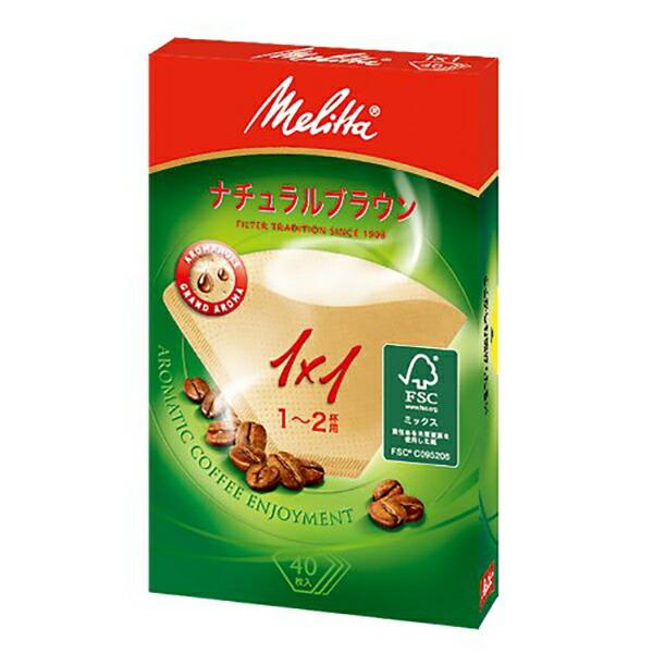 (10個セット) メリタ PA1X1 コーヒー フィルター ペーパー 1-2杯用 1×1 用 40枚入り アロマジックシリーズ ブラウン