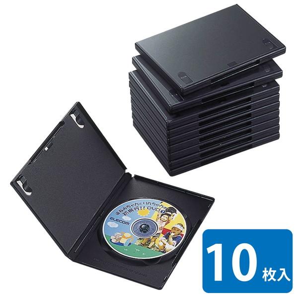 ケース エレコム CD DVD CCD-DVD03BK DVDトールケース(1枚収納×10枚セット・ブラック)