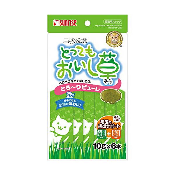 他サイト： (3個セット) ニャン太のとってもおいし草 とろ?りピューレ 10g × 6本 キャット フード 猫 ネコ ねこ キャット catニャンちゃんの商品画像