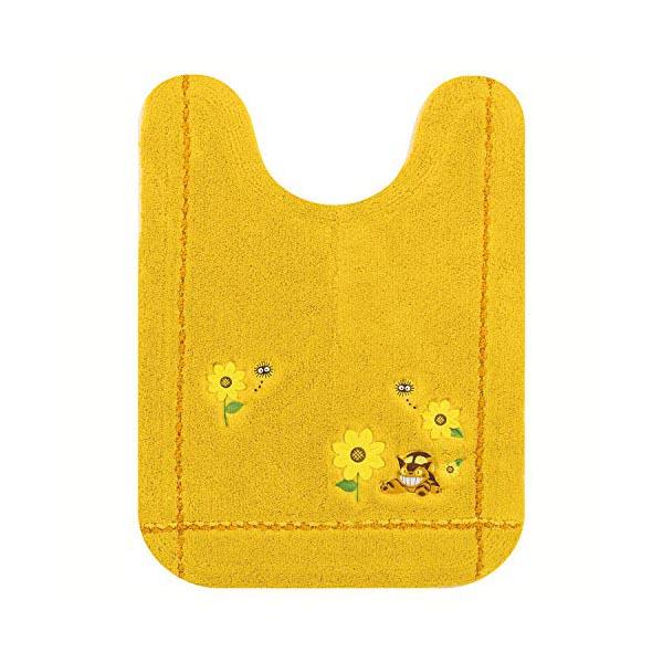 センコー となりのトトロ 花のバス停 ロング トイレマット 約80×60cm イエロー キャラクター ネコバス ジブリ 19753 足元マット