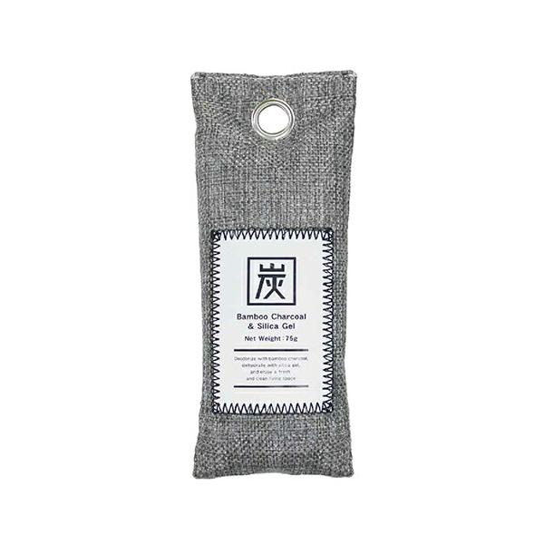 (10個セット)MA-1331 消臭 除湿バッグ 竹炭入り グレー 1P 湿気 臭い 除湿剤 スリム 衣装ケース 下駄箱 シューズ 玄関 湿気対策 タンス ミニ 吸湿