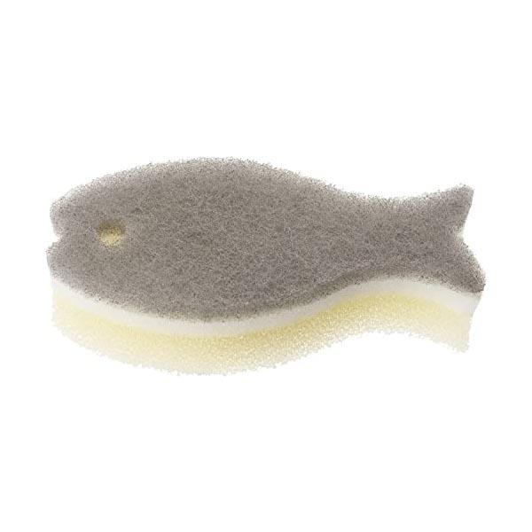 他サイト： マーナ marna おさかなスポンジ・GY スポンジ 食器洗い / 3層構造 キッチンスポンジ 食器用スポンジ 台所用スポンジ グレーの商品画像