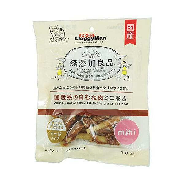 (3個セット) ドギーマン 無添加良品 国産鶏の白むね肉ミニ巻き 18本 おやつ 全犬種 成犬 日本製 ハードタイプ ドギーマンハヤシ 犬用おやつ