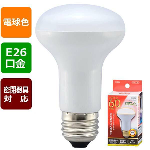 他サイト： オーム電機 LDR6L-W A9 LED電球 レフランプ形 (60形相当/682lm/電球色/E26/配光角150°/密閉形器具対応) レフ形の商品画像