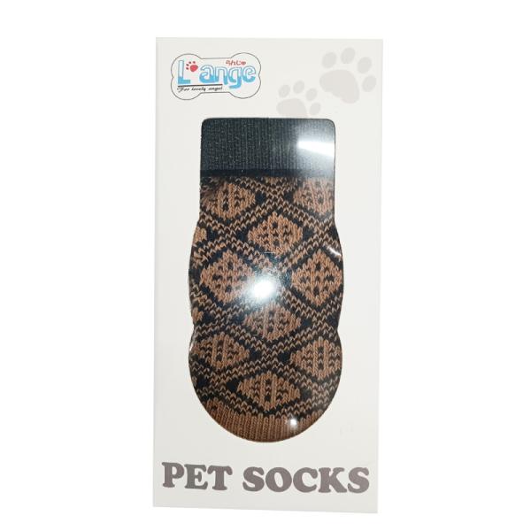 アライブ DOG SOCKS アーガイルブラウン L