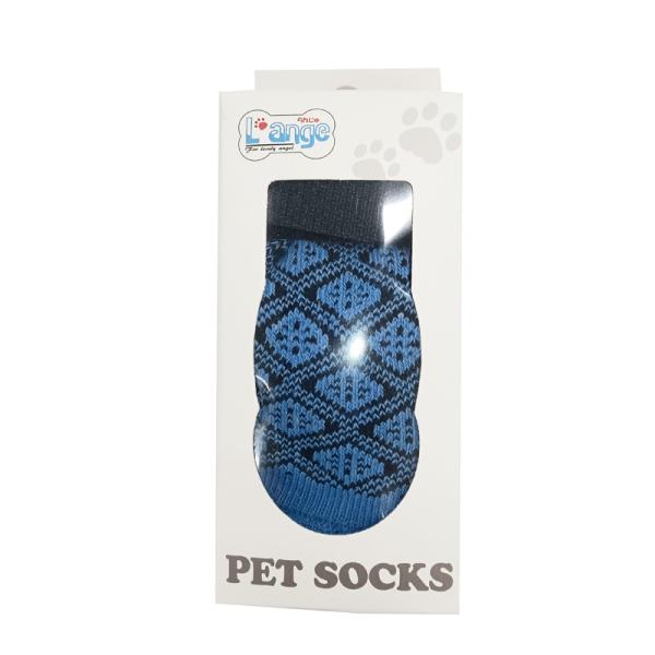 アライブ DOG SOCKS アーガイルブルー L