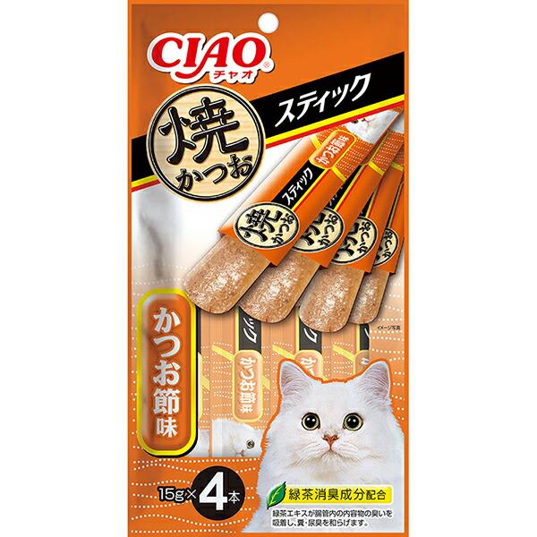 他サイト： (3個セット) いなば チャオ スティック 焼かつおスティック かつお節味 15g×4本 ゼリー おやつ TSC-141 いなばペットフードの商品画像