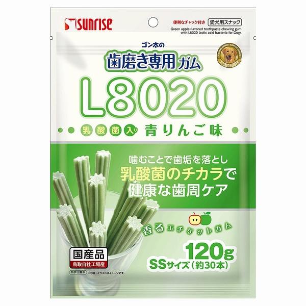 マルカン サンライズ ゴン太の歯磨き専用ガムSSサイズ L8020乳酸菌入り 青りんご味 120g