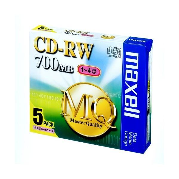 ■商品名：マクセル CDRW80MQ.S1P5S データ用CD-RW 700MB 1-4倍速対応 ブランドレーベル 5mmスリムケース入5枚パック 日立マクセル CDRW80MQ.S1P5S
