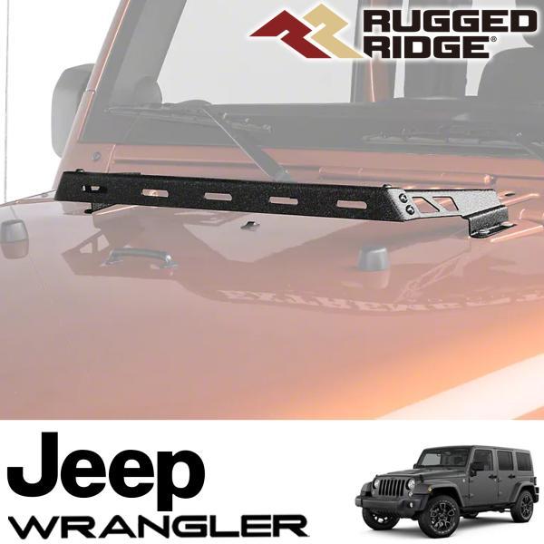 JKラングラー ライトカバー　ラギッドリッジ RUGGED RIDGE (ラギッドリッジ) ボンネット用 ライトマウント ブラック