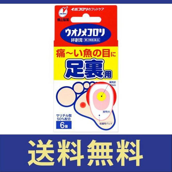 他サイト： 【送料無料】ウオノメコロリ絆創膏　足裏用　6個【第二類医薬品】の商品画像