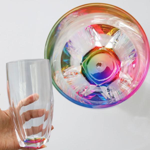 SCHON+（シェーンプラス）Rainbow Hi Ball レインボー ハイボール 560ml 樹脂グラス レインボーカラー クリア グラス コップ SCHON+ byAhm