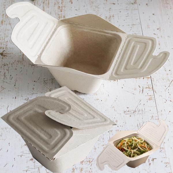 Sabert バガス 再生紙製容器 スクエアボウル16オンス（473ml