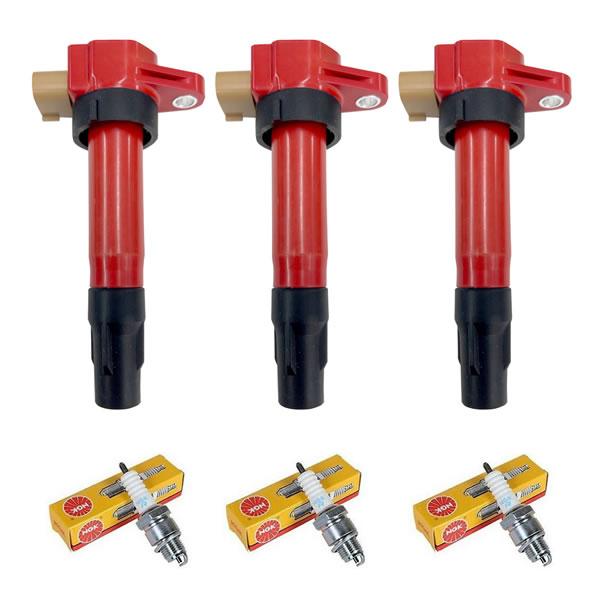 NGK 強化コイル+ 標準プラグ 各3本セット ラパン HE21S 33400-76G00