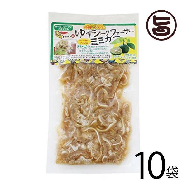 ゆずシークヮーサーミミガー 120g×1袋 ドルバコ 沖縄 土産 人気 豚耳 珍味 味付け  送料無料