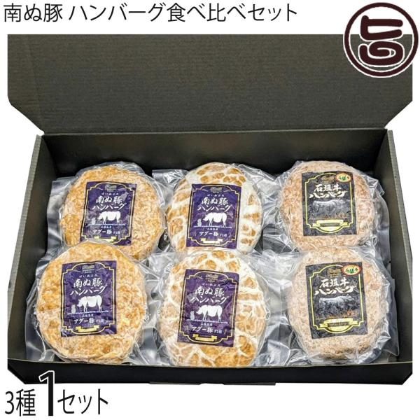 南ぬ豚 ハンバーグ食べ比べセット (石垣牛ハンバーグ 生ハンバーグ 網脂ハンバーグ)×各2個 やえやまファーム