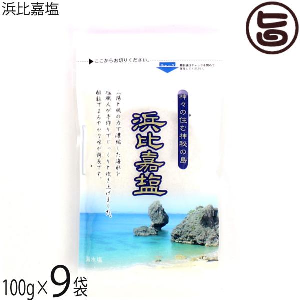 浜比嘉塩 100g×9袋 高江洲製塩所 沖縄県産 天日 平釜