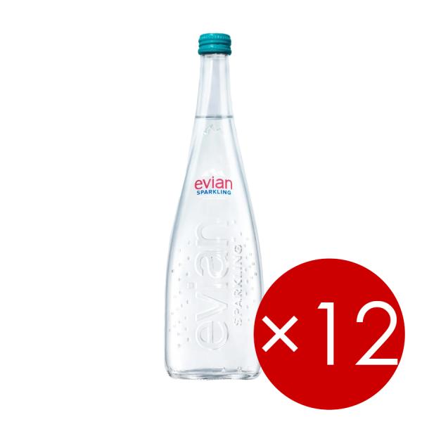evian（エビアン） 【12本(1ケース)】エビアン スパークリング グラス