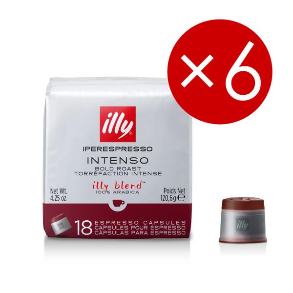 【18個入り×6（108杯分）】イリー/illy エスプレッソカプセル ダークロースト(インテンソ)※常温便