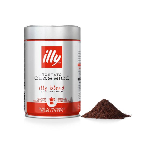 【12缶(12個)】イリー/illy イリー ブレンド粉【モカ粉(モカポット用粉)】  ミディアムロースト(クラシコ)250g 【賞味期限6ヶ月以上】