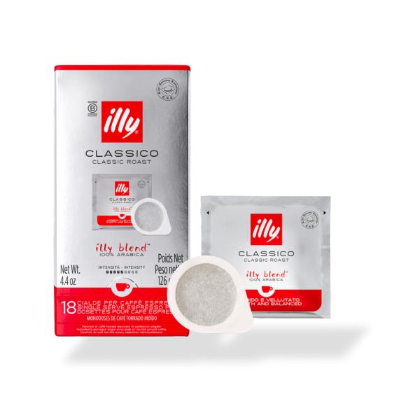 【ケース販売・12箱(216杯分)】イリー/illy イリーブレンド ポッド(44mm)個包装 ミディアムロースト(クラシコ) 18 個(18杯分)  【賞味期限6ヶ月以上】